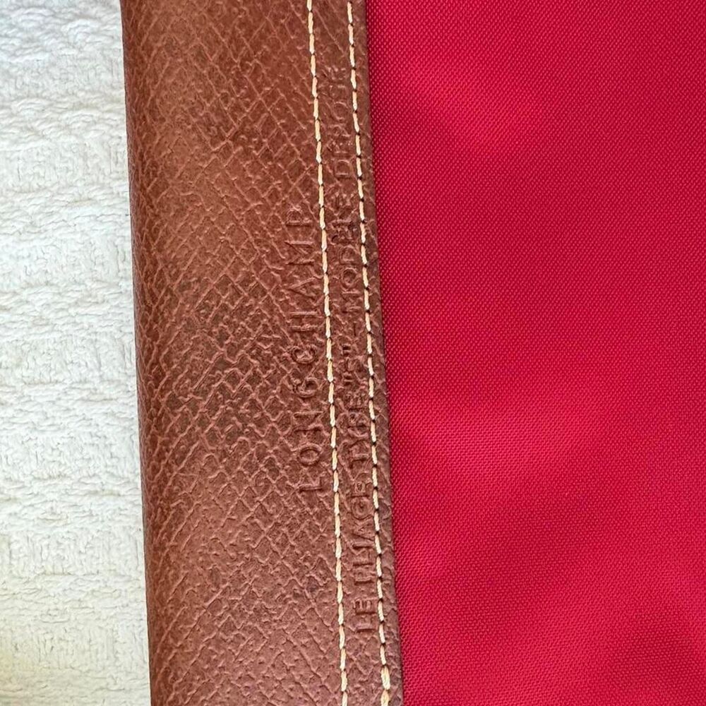 Authentic Longchamp Women's Red and Burgundy Bag - Picture 4 of 11